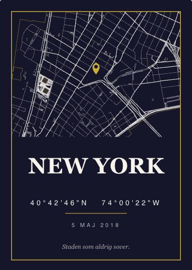 Kartposter i rektangelformat över New York