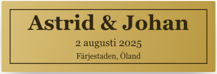 Graverad mässingsplatta med namn och datum