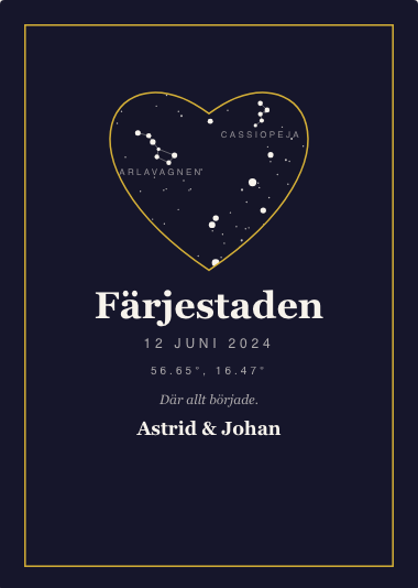 Hjärtformad stjärnhimmelsposter